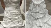 'It looks like bins bags sewn together' people yell as bride sells her dress