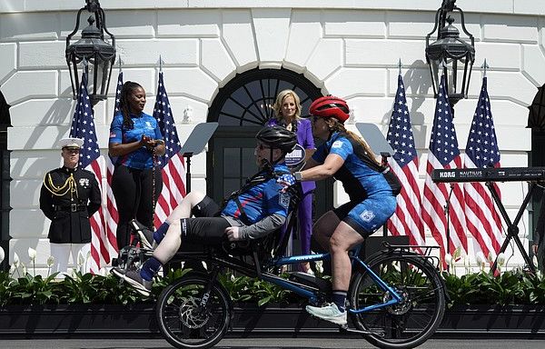 Jill Biden praises her husband's advocacy for the military as wounded vets begin annual bike ride | Chattanooga Times Free Press