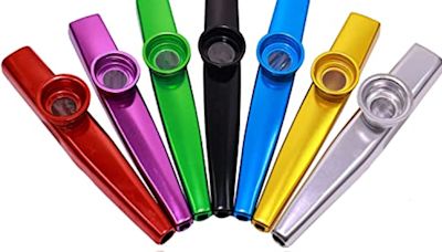 Fartime 7 Pcs Metal Kazoos With 20Pcs Kazoo Flute Diaphragms, Now 10% Off