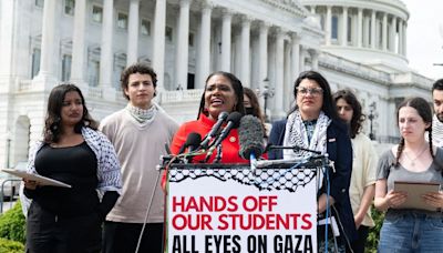 Democratic Reps. Cori Bush And Rashida Tlaib Speak Alongside Student Protesters