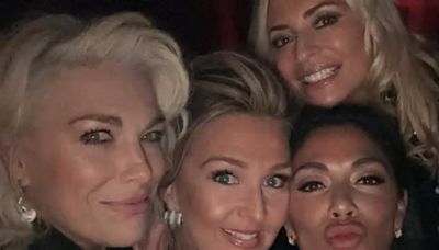 Tess Daly surprises fans as she enjoys a night out with her 'girl gang' Hannah Waddingham, Nicole Scherzinger and West End star Mazz Murray: 'So much talent in one picture!'