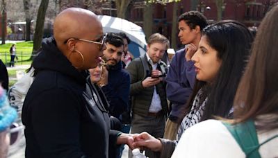 Rep. Pressley Visits Harvard Encampment, Says Students Should Not Face Disciplinary Action