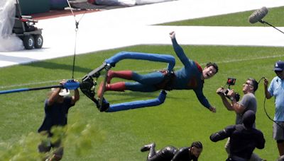 ‘Superman’ film shoot finds Man of Steel tussled by The Engineer, unnamed villain at Progressive Field (photos, spoilers)