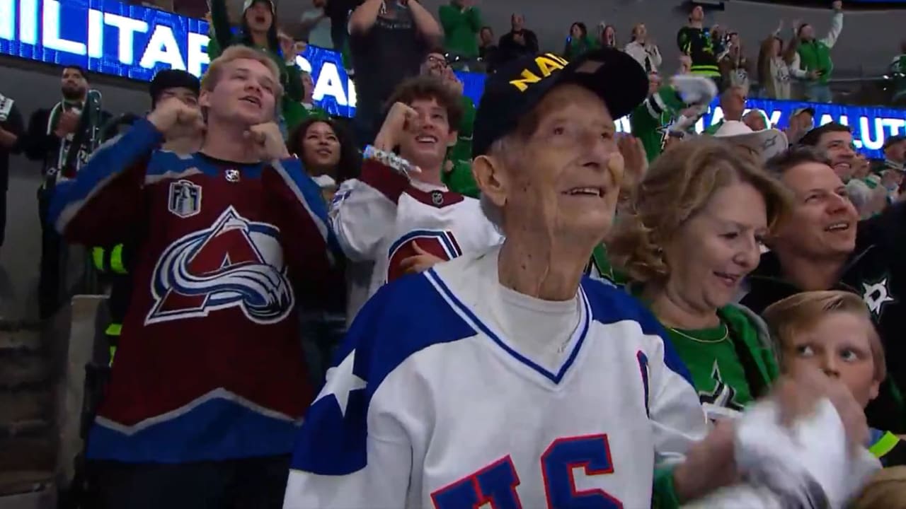 World War II veteran celebrates 100th birthday cheering on Stars at Game 1 | NHL.com