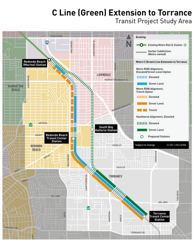Metro advances rail extension in the South Bay, and not everyone is happy