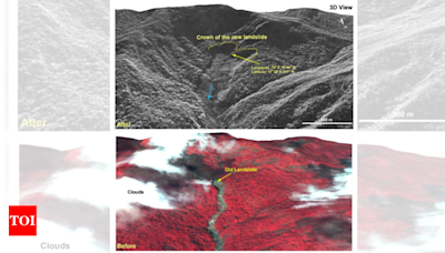 Wayanad: Satellite images show debris travelled 8km, damage extent 86,000-sqm; earlier landslide at the same spot seen | India News - Times of India