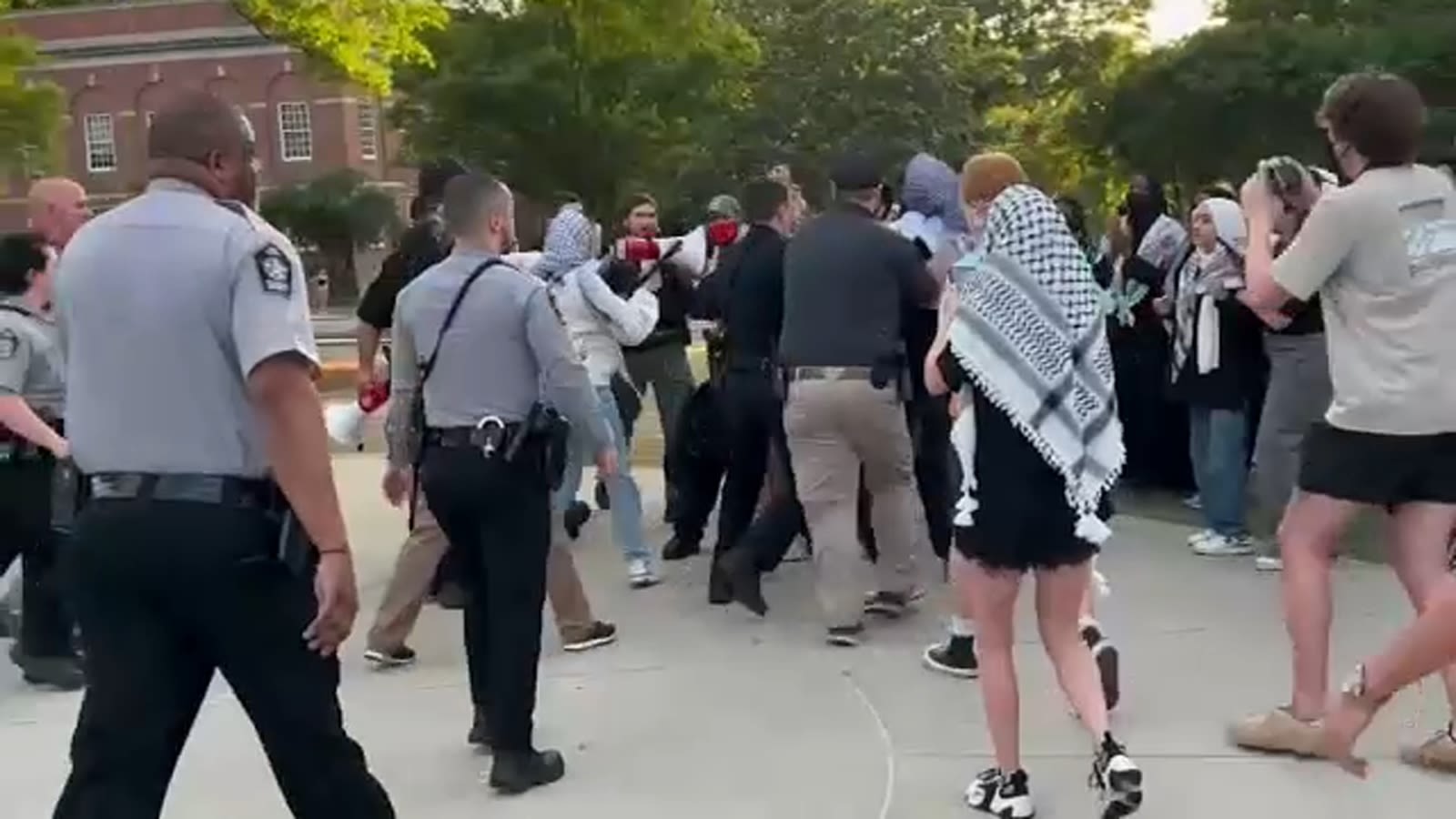 One demonstrator arrested at NC State during Palestinian protest