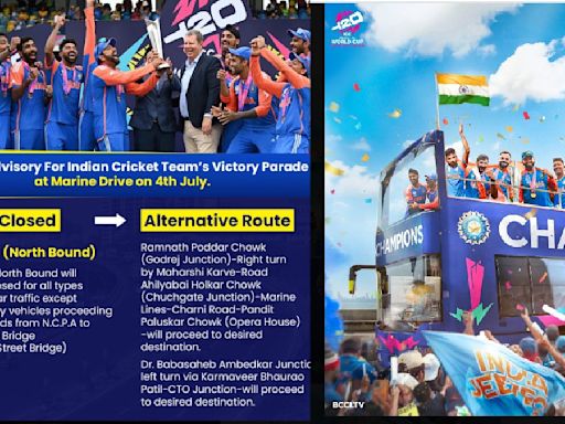 Mumbai Traffic Police Announce Road Closures For Indian Cricket Team's Victory Event; Check Alternative Routes