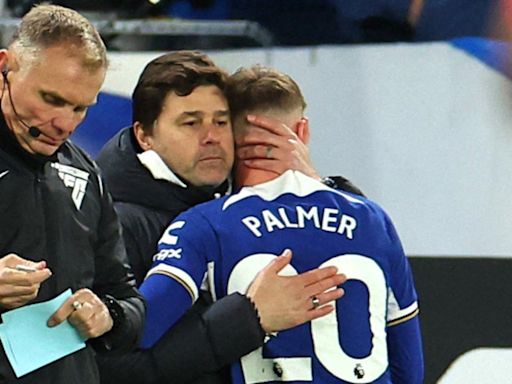 Cole Palmer and Chelsea players react to shock Mauricio Pochettino exit