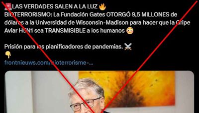 La fundación de Bill Gates no financió un estudio para que la gripe aviar se transmita a humanos