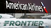 American Airlines plane's wing clipped tail of Frontier plane in Miami