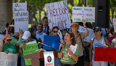 Calls for reproductive rights in LA on anniversary of Roe v. Wade overturn