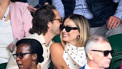 Pregnant Margot Robbie Glows at Wimbledon While Packing on the PDA With Husband Tom Ackerley