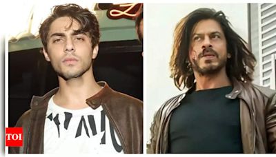 Aryan Khan or dad Shah Rukh Khan, who wore this lather jacket better? | - Times of India