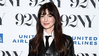 Anne Hathaway Paired Her Black Leather Suit with a Controversial Y2K Trend