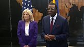 Namibia President Hage Geingob, dancers welcome Jill Biden at first stop of Africa tour