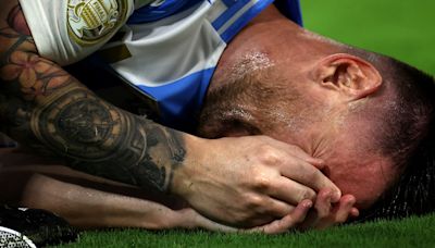 Pictured: Lionel Messi in tears as Copa America final cut short with badly swollen ankle