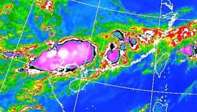 一片紫紅！「生命期長的致災降雨」就在台灣旁 3縣市大雨特報