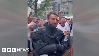 Gareth Southgate lookalike cop serenaded by England fans