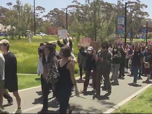 Thousands of UC San Diego students walk out of class in pro-Palestinian protest
