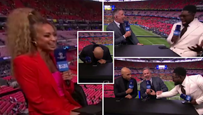 Micah Richards loved every second of Kate Abdo's intro for him on CBS before Champions League final