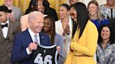 Former Iowa State basketball star Ashley Joens visits White House with Las Vegas Aces