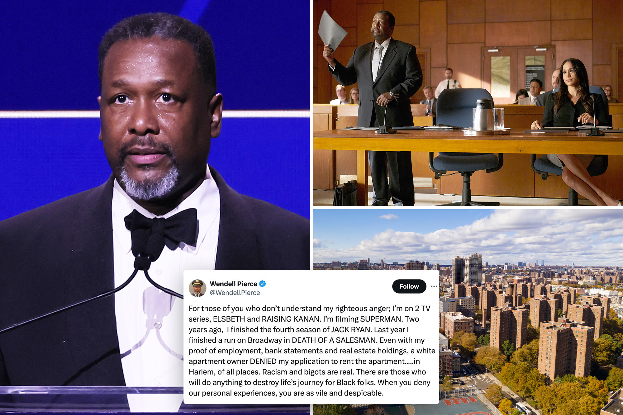 ‘Suits’ star Wendell Pierce claims he was denied housing in Harlem over race: ‘Vile and despicable’