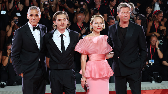 Apple Original Films celebrates world premiere of 'Wolfs' at Venice Film Festival with Brad Pitt, George Clooney and more