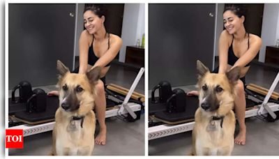 Ananya Panday begins her Sunday morning with a fun Pilates session with her furry friend; See pics | Hindi Movie News - Times of India