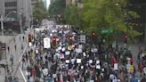 Protestors block downtown Seattle streets amid Middle East war
