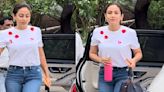 Mira Rajput serves casual charm in white top and blue jeans look with luxe Louis Vuitton bag worth Rs 2,36,000
