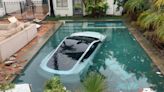 2 Adults and 4-Year-Old Boy Rescued After Tesla Crashes into Pool in California