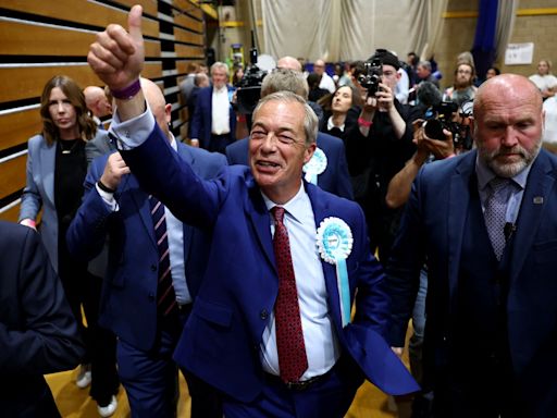 Nigel Farage elected Westminster MP at the eighth attempt as Reform UK leader wins Clacton