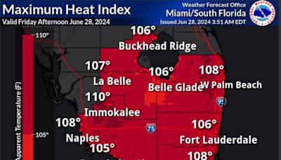 Heat advisory issued for Palm Beach County as "feels like" temperatures could reach 110