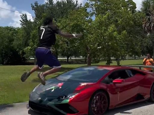 Speed goes viral with insane Lamborghini stunt that was a tribute to Ronaldo