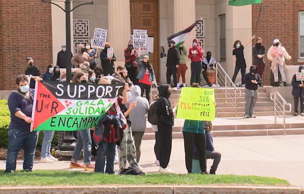 Protesters enter University of Rochester's Wallis Hall