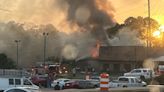 Fire engulfs Sonny’s BBQ in Lawrenceville, firefighters rush to scene