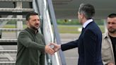 Harris and Zelensky embrace as Ukrainian president lands in Ireland