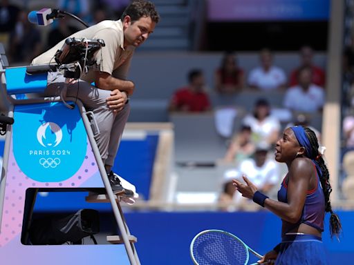 Coco Gauff loses an argument with the chair umpire and a match to Donna Vekic at the Paris Olympics