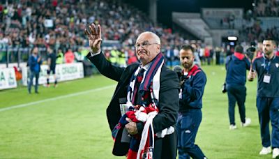 Claudio Ranieri bids emotional farewell to his beloved Cagliari in last match of season