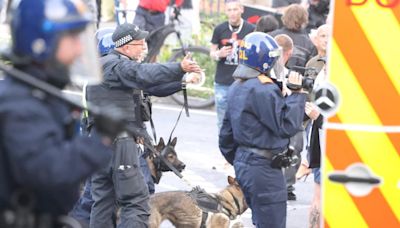 Bristol far right protests sees police ask people to avoid the area as violence erupts