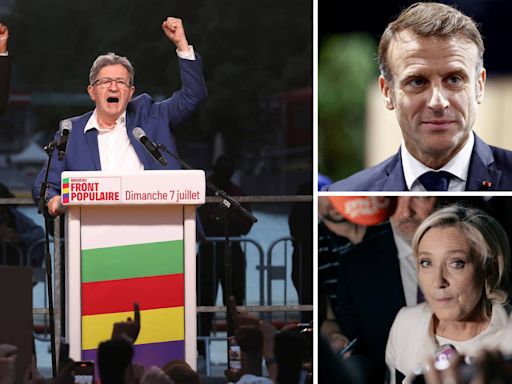 Left wing coalition tops France election but fails to win outright majority in bruising night for Macron and Le Pen