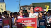 巴西民眾支持台灣參與WHA路跑活動 展示標語 (圖)