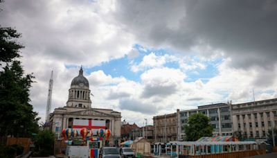 Nottingham's 'Santorini' Beach taking shape in Old Market Square - but without giant inflatables