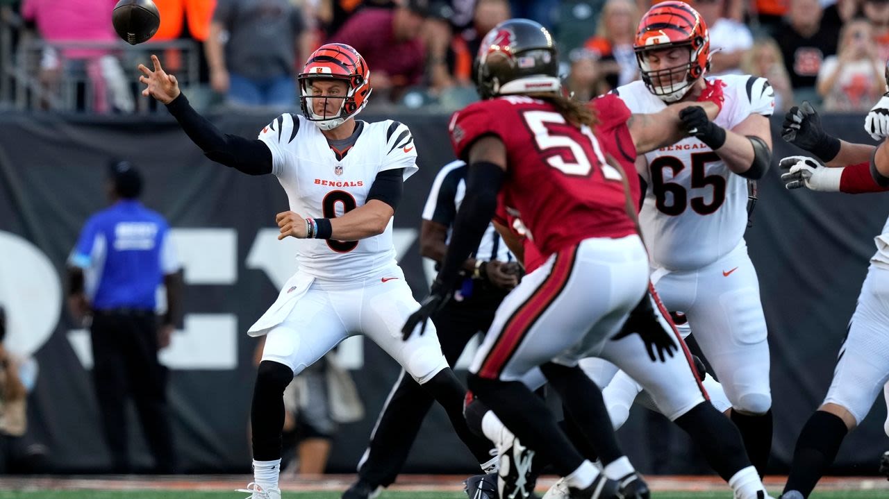 QB Joe Burrow throws a TD pass in his first game since wrist surgery, but Bucs beat Bengals 17-14