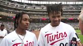 Wolves rookies Rob Dillingham, Terrence Shannon throw first pitch at Twins game