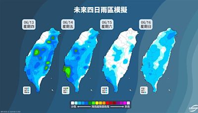 今年梅雨季結束了！夏天將到來 未來4天降雨熱區出爐