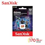 SanDisk Extreme microSDXC UHS-I (V30)(A2) 64GB 行動裝置電玩記憶卡 (公司貨)