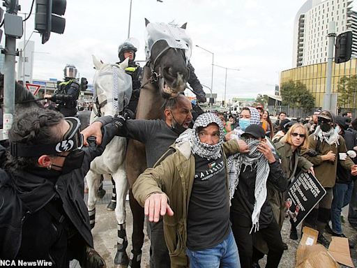 Melbourne anti-war protester infuriates diggers with disrespectful act