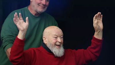 Glastonbury founder Sir Michael Eavis performs classics on stage in emotional return